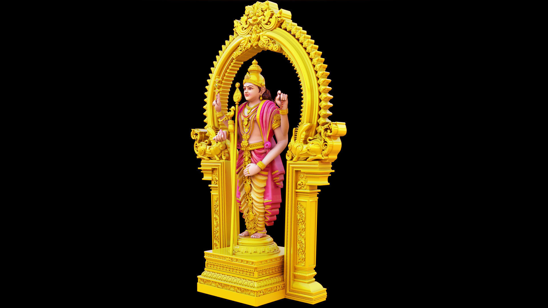 lord thiruchendur murugan statue 3D model_11