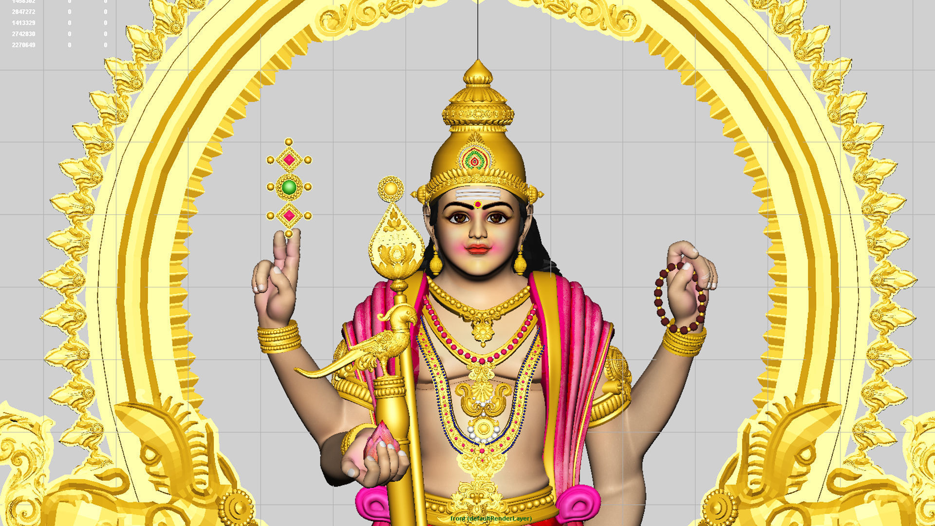 lord thiruchendur murugan statue 3D model_1