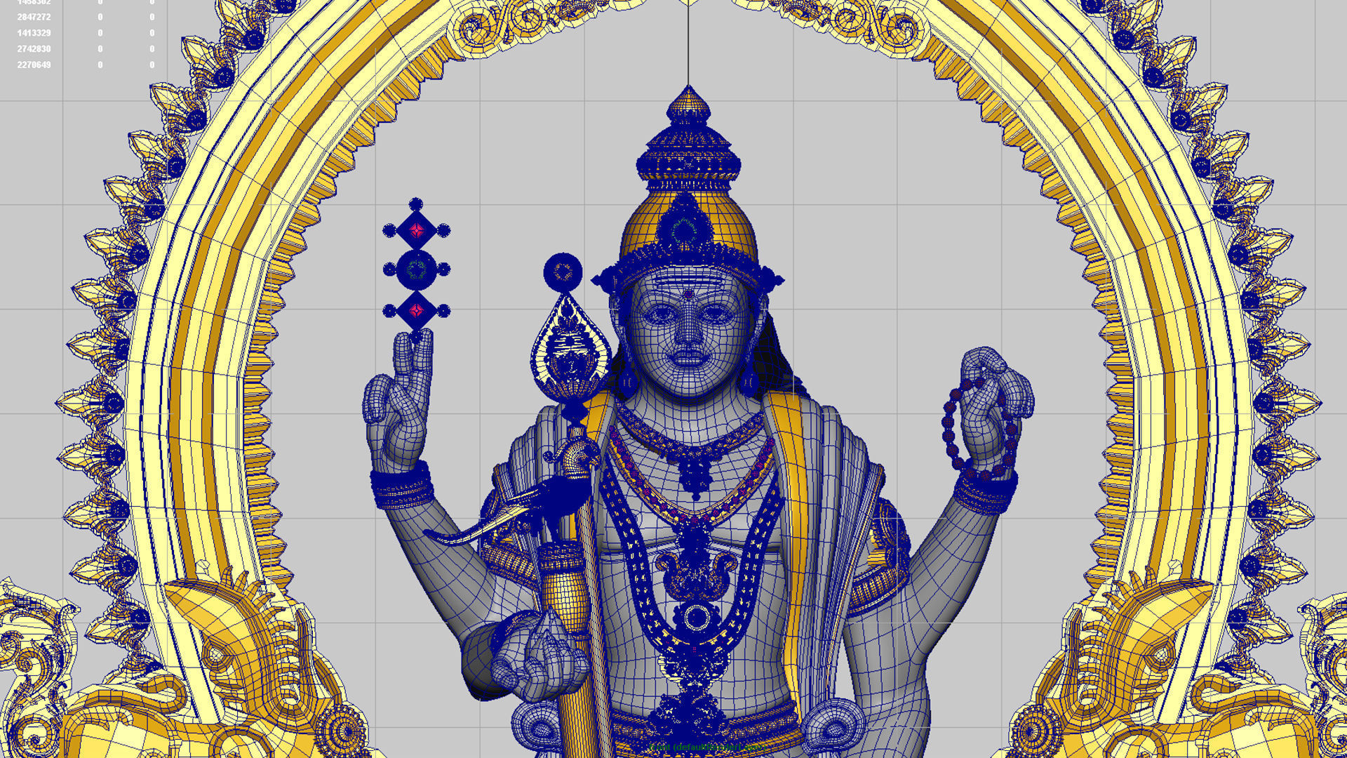 lord thiruchendur murugan statue 3D model_2