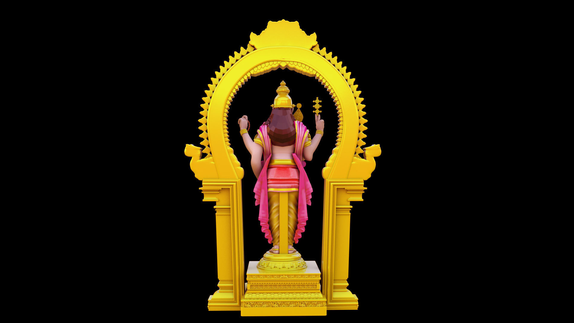 lord thiruchendur murugan statue 3D model_12
