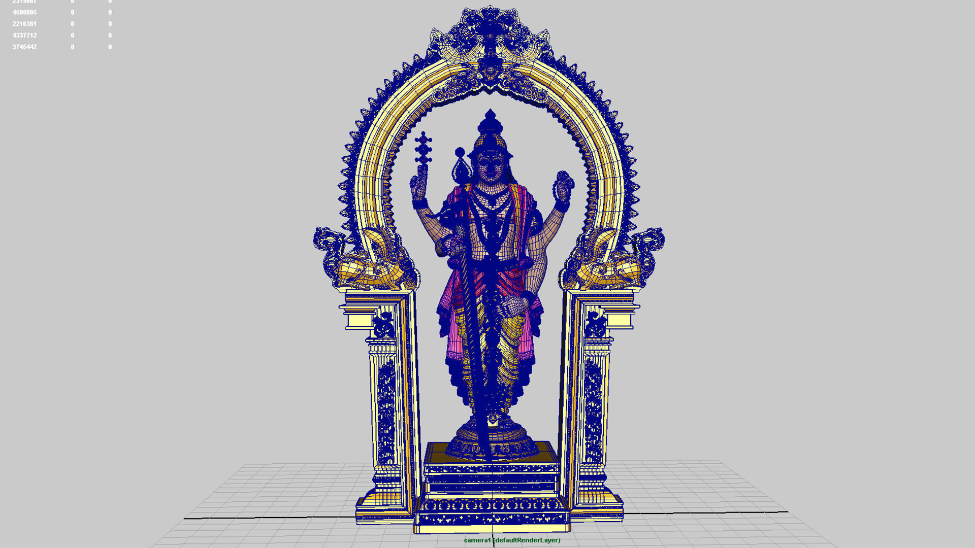 lord thiruchendur murugan statue 3D model_6