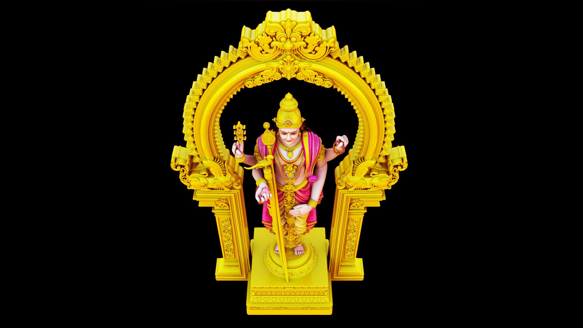 lord thiruchendur murugan statue 3D model_13