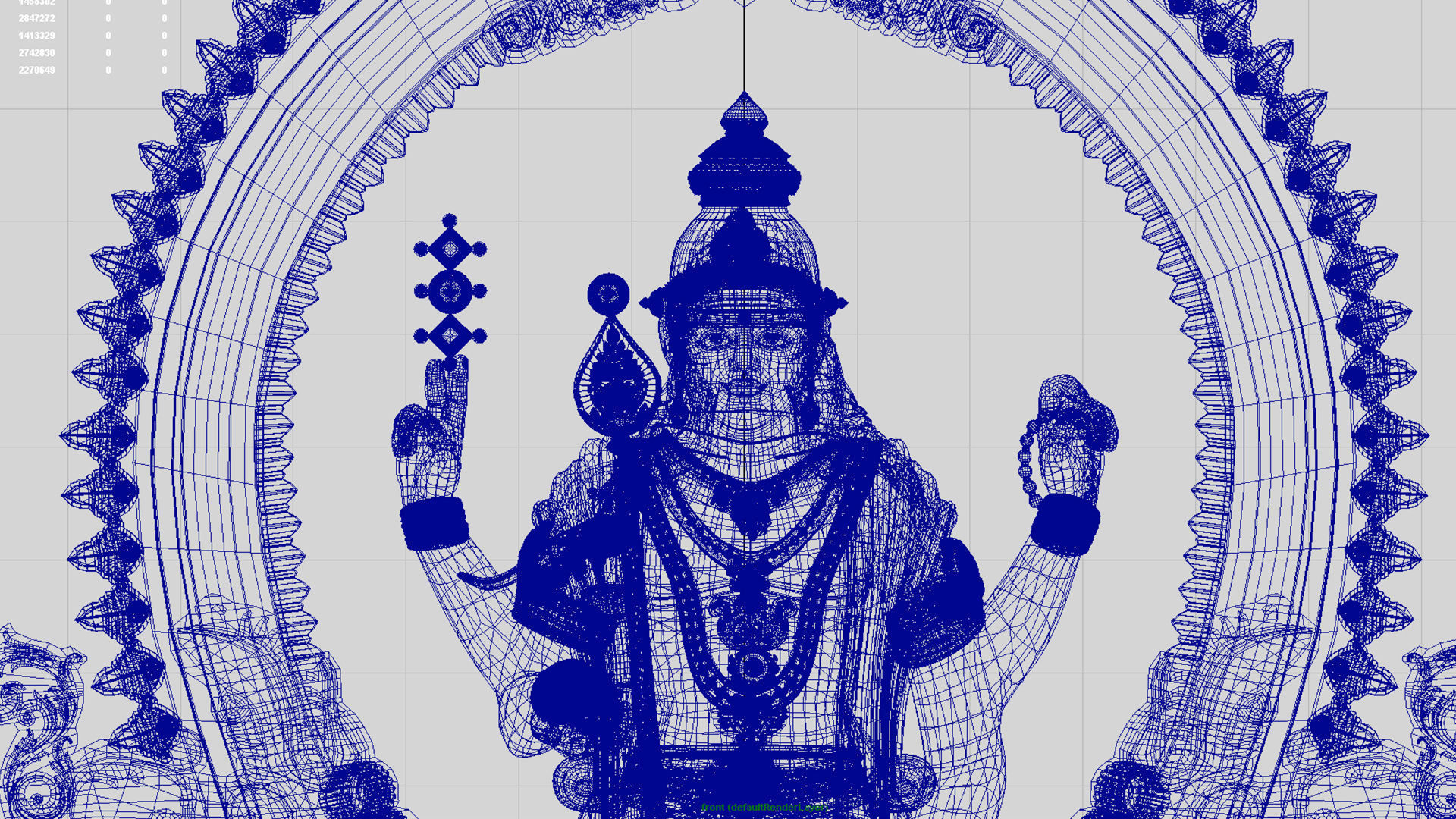 lord thiruchendur murugan statue 3D model_3