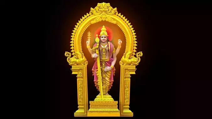 lord thiruchendur murugan statue 3D model