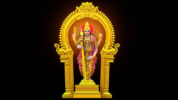 lord thiruchendur murugan statue 3D model