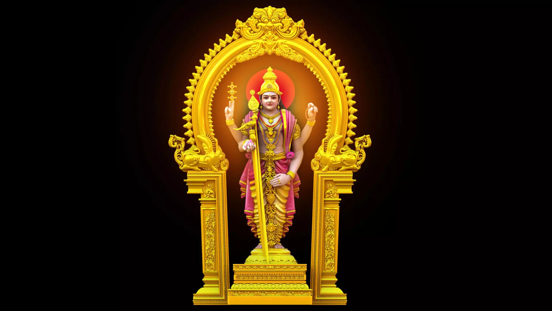 lord thiruchendur murugan statue 3D model_0
