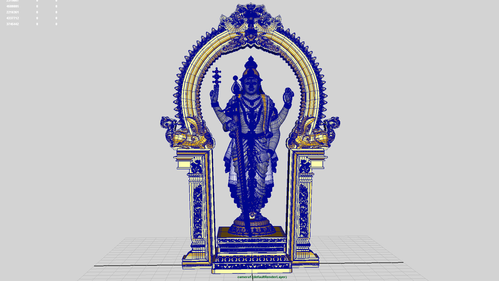 lord thiruchendur murugan statue 3D model_5