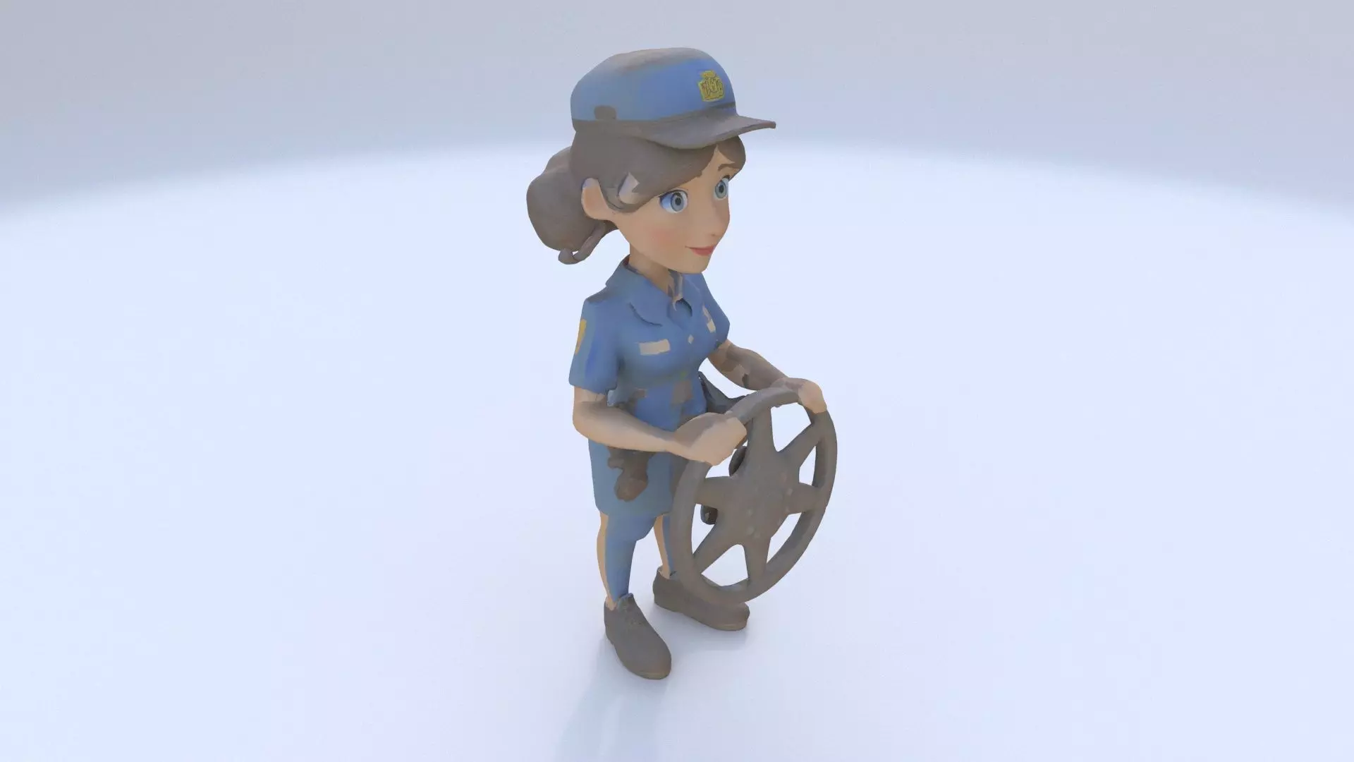 Bus Driver female 3D model_0