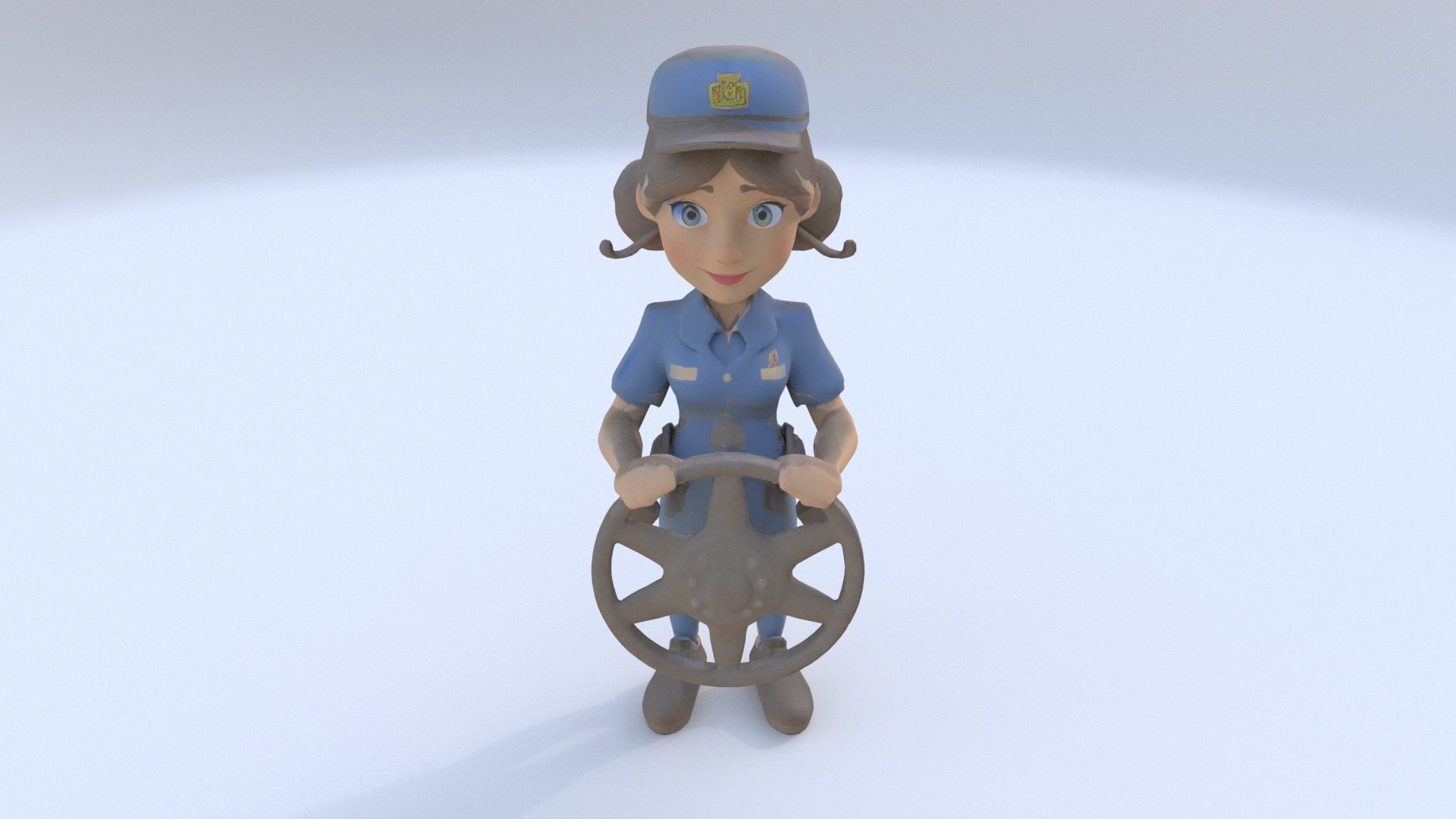 Bus Driver female 3D model_1