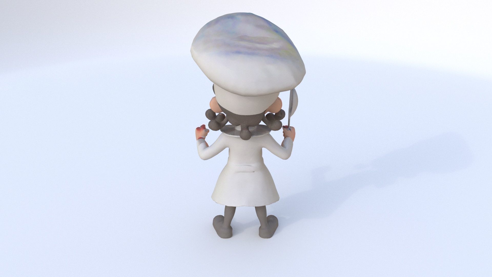 Chef female 3D model_4