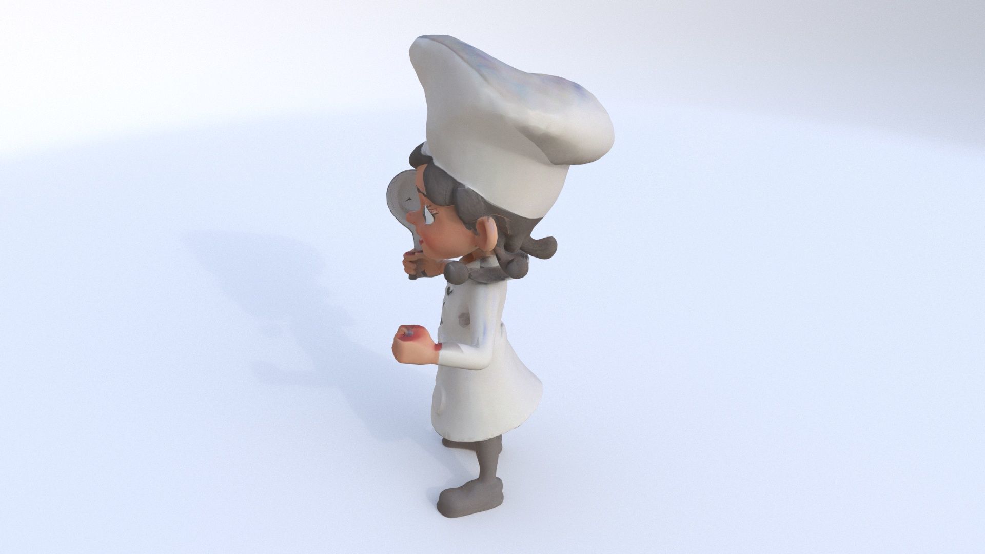 Chef female 3D model_2
