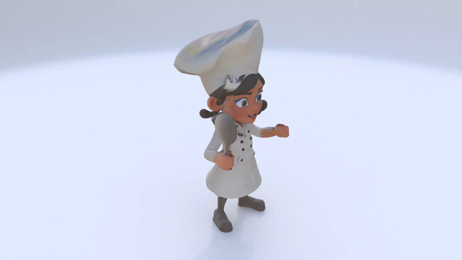 Chef female 3D model_0
