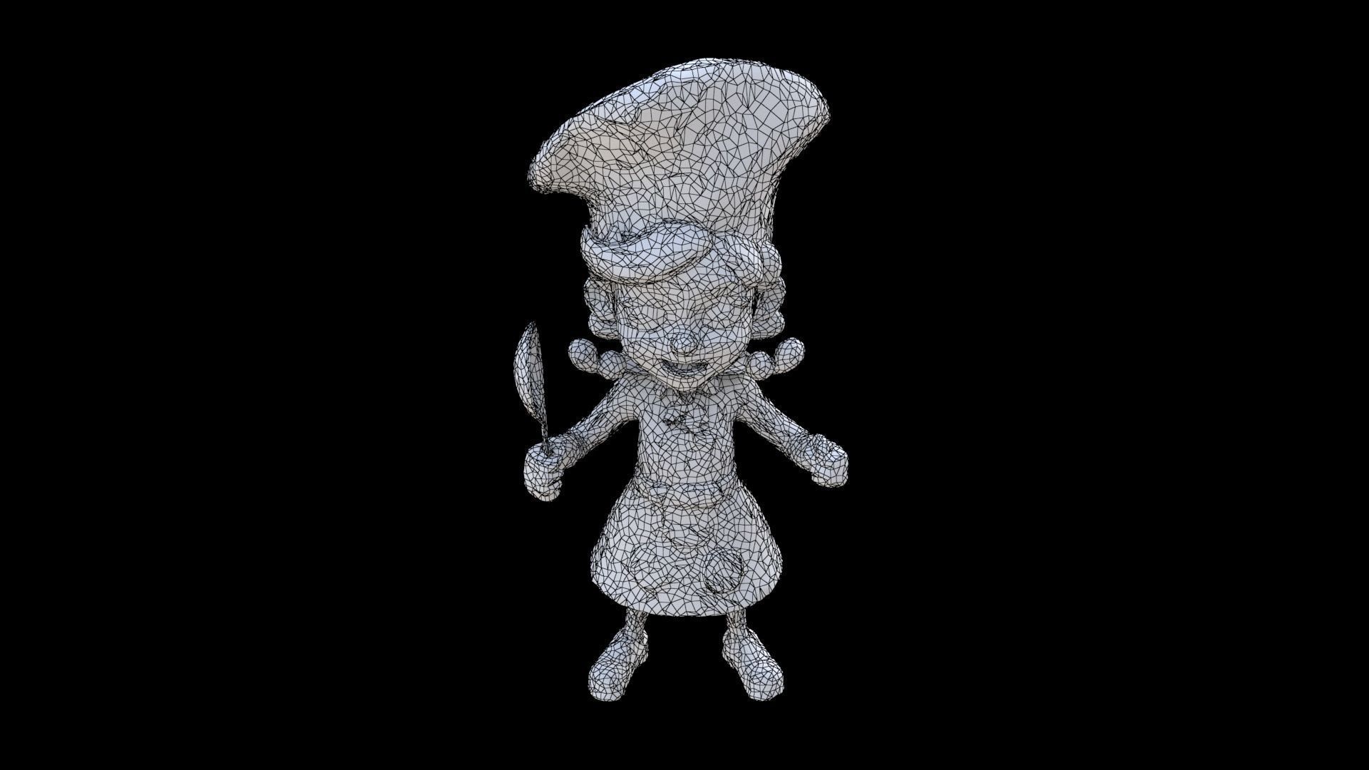 Chef female 3D model_6