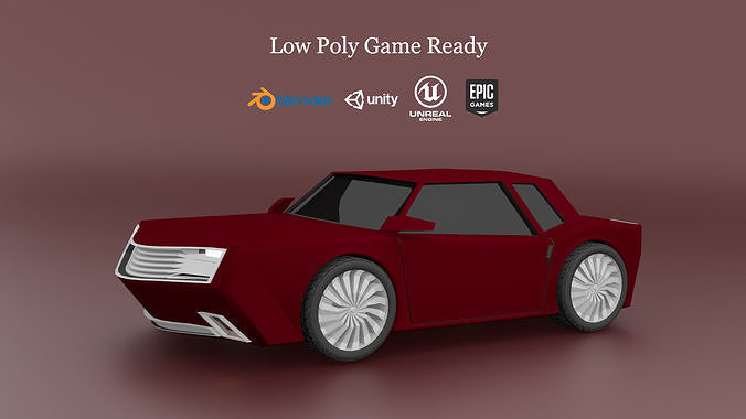 Low Poly Car Model Low-poly 3D model