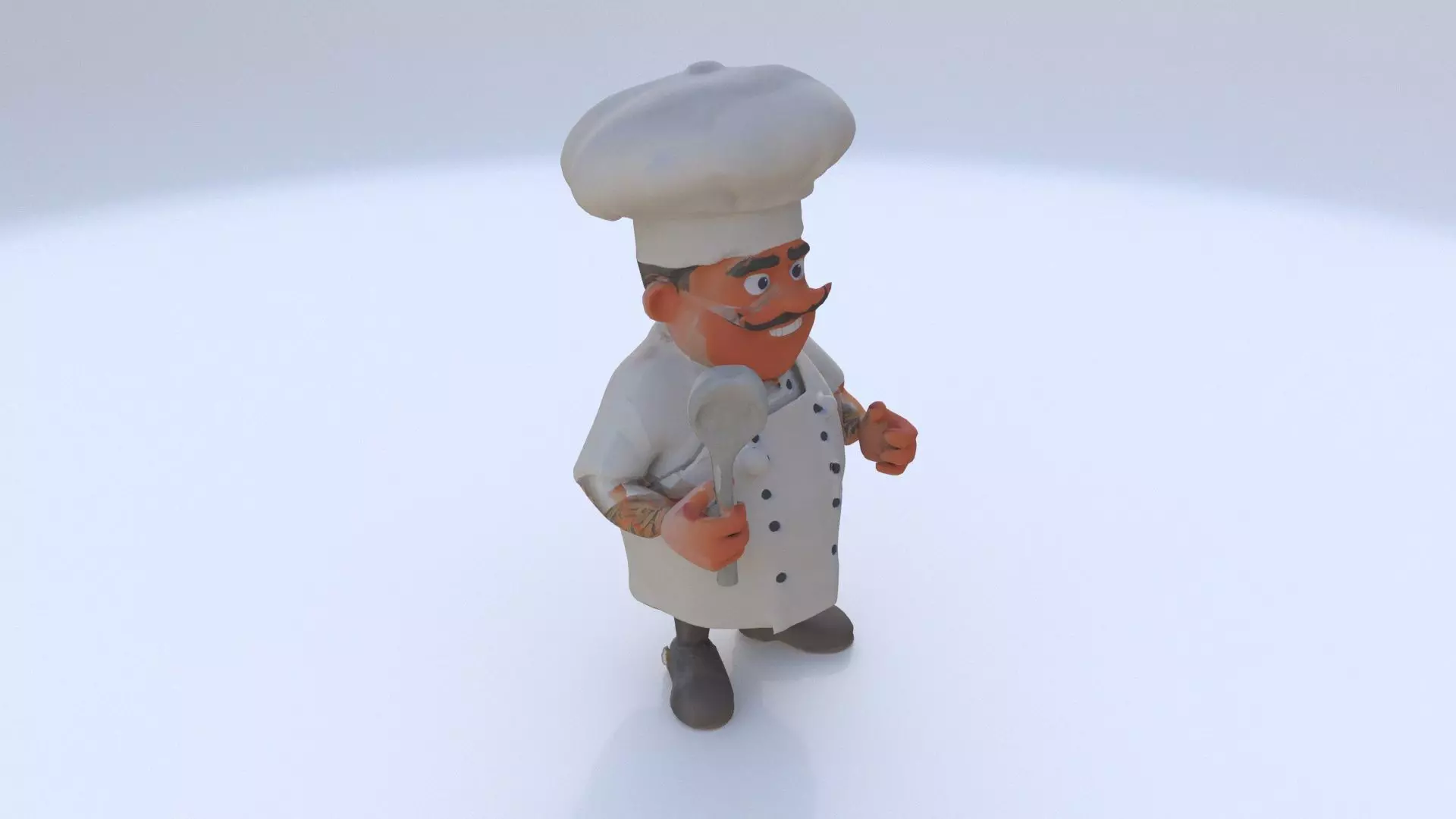 Chef male 3D model_0