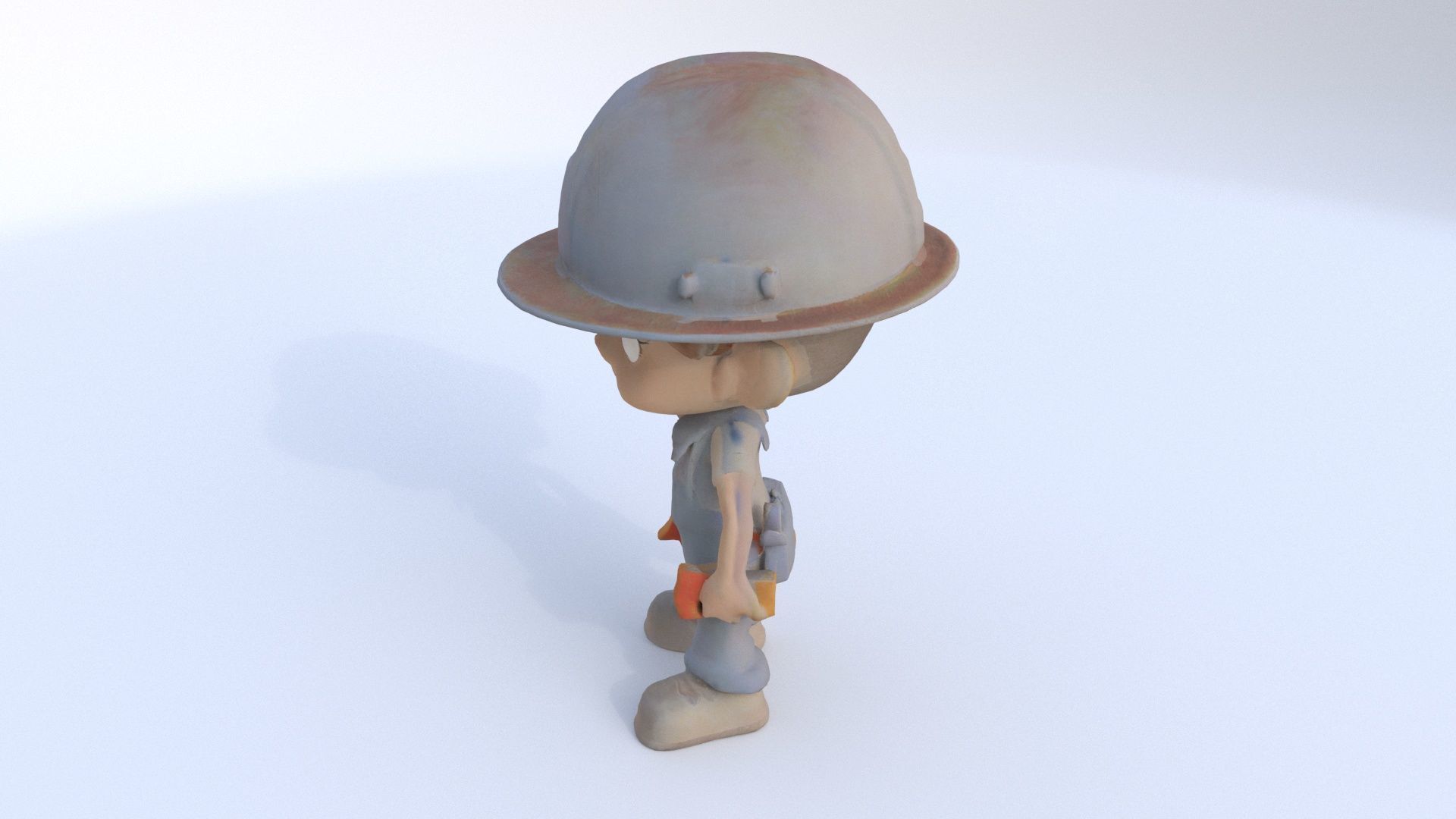 Construction Worker female 3D model_2