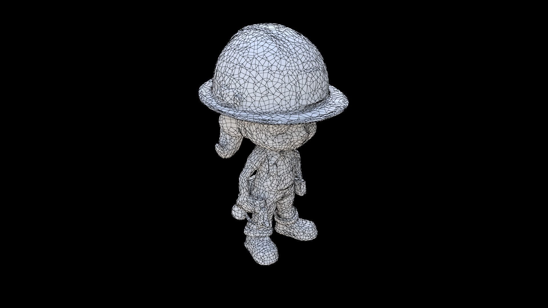 Construction Worker female 3D model_5