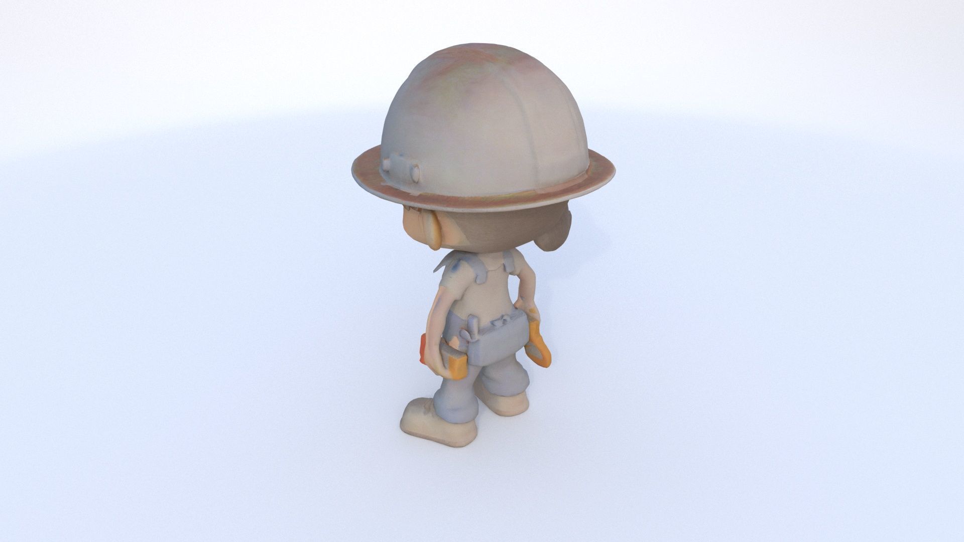 Construction Worker female 3D model_3