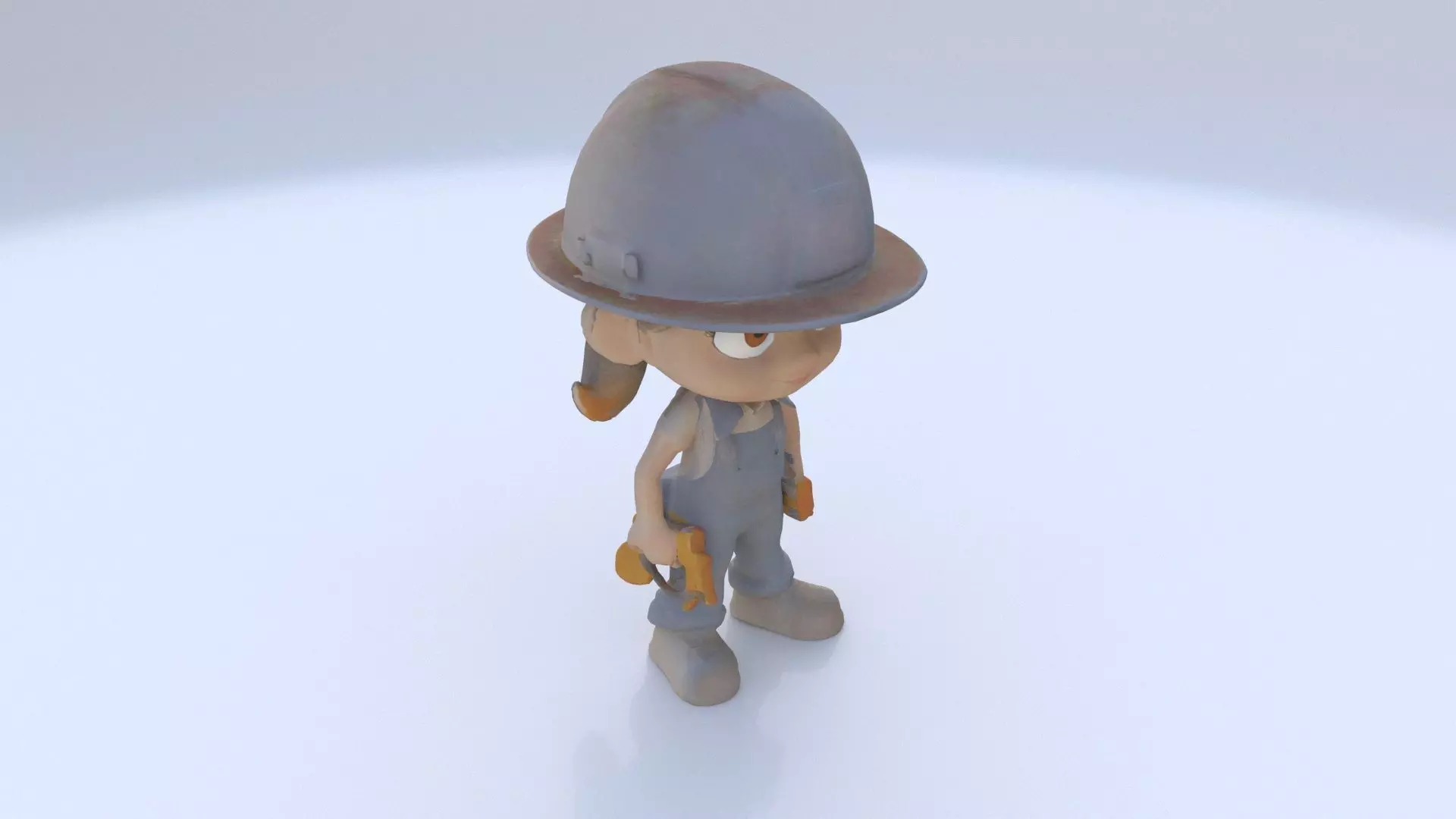 Construction Worker female 3D model_0