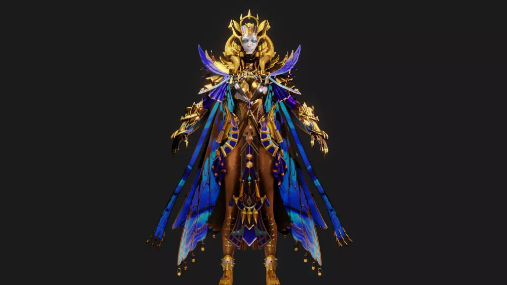 pubg Iridescence X Suit Max Animated Textures Low-poly 3D model_0