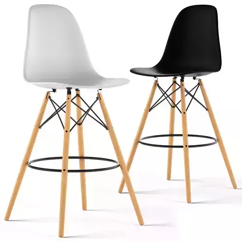 Eames Plastic Stool by Vitra 3D model
