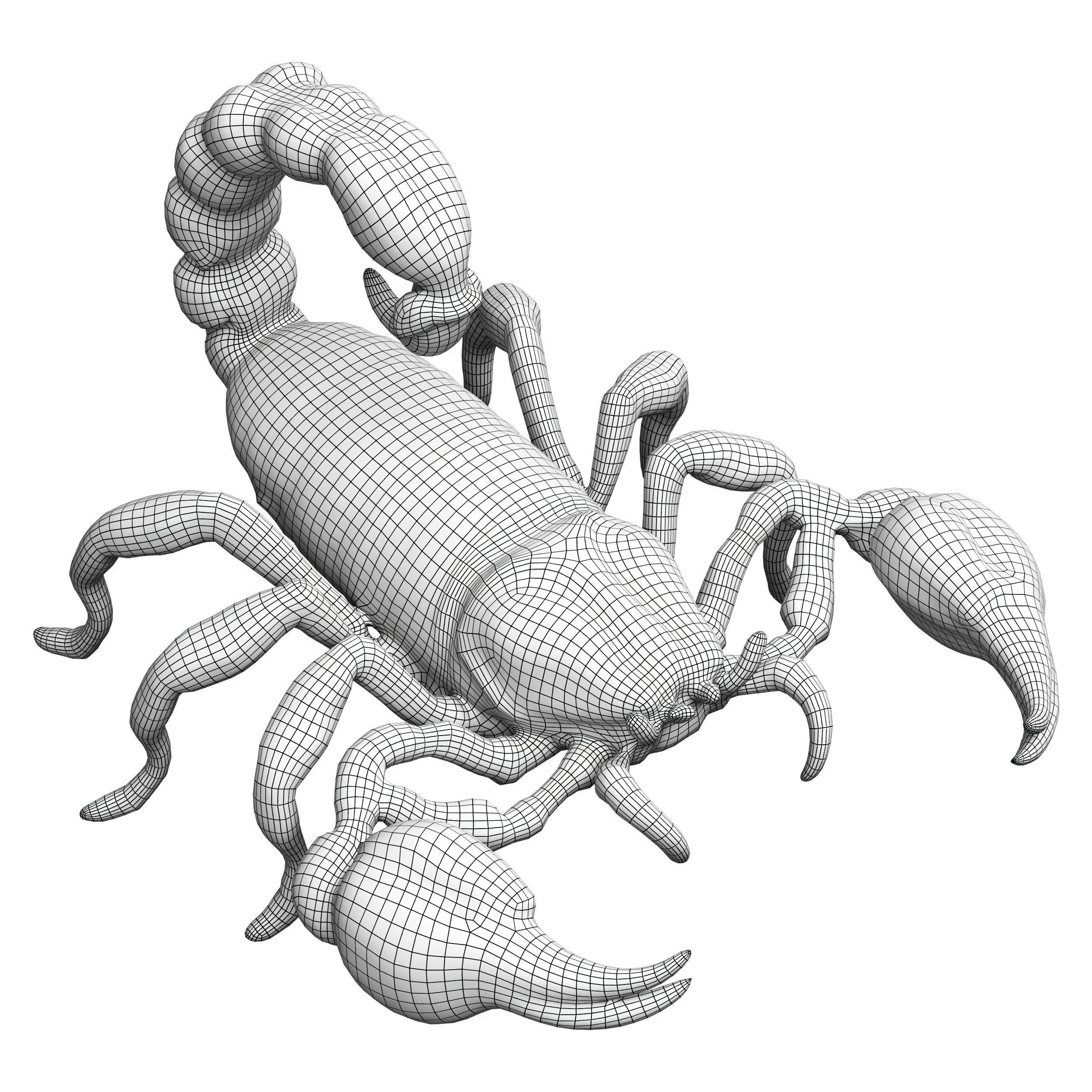 robot scorpion  Low-poly 3D model_24