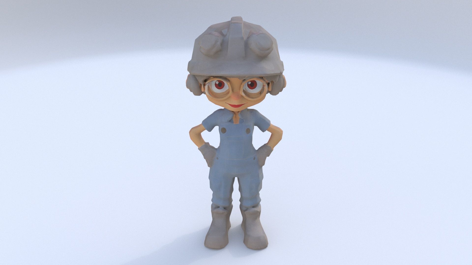 Factory Worker female 3D model_1