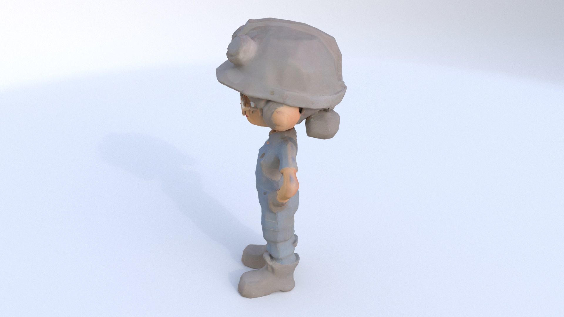 Factory Worker female 3D model_2