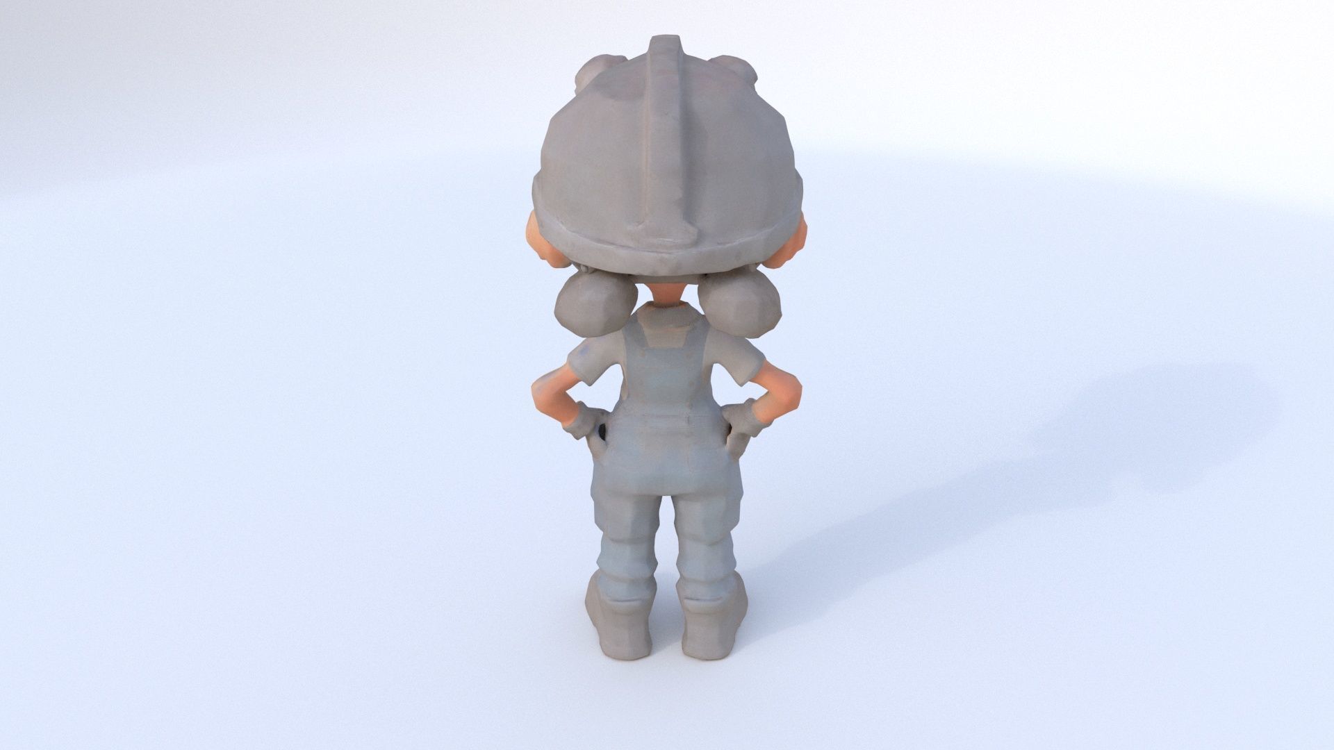 Factory Worker female 3D model_4