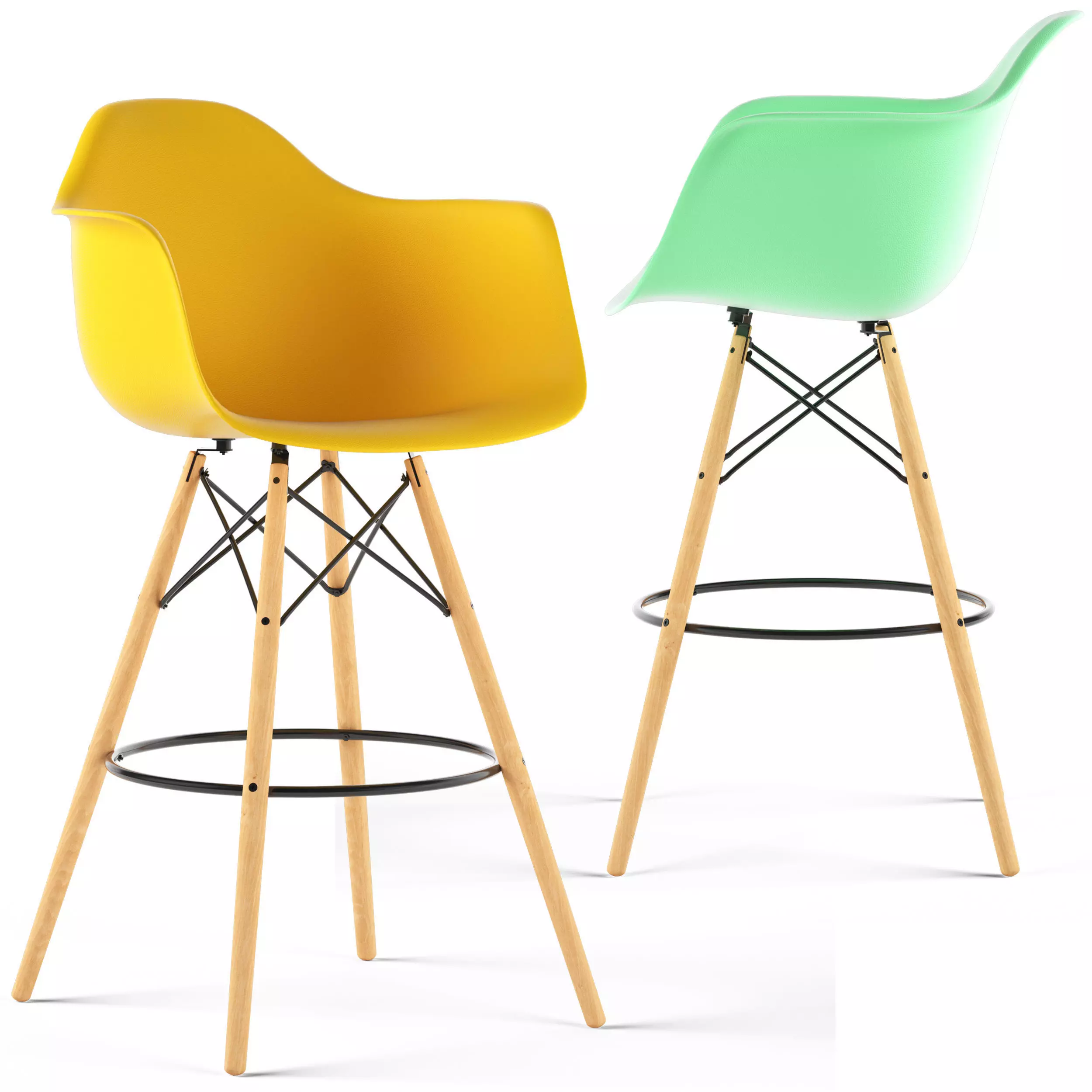 Eames Plastic Stool by Vitra 3D model
