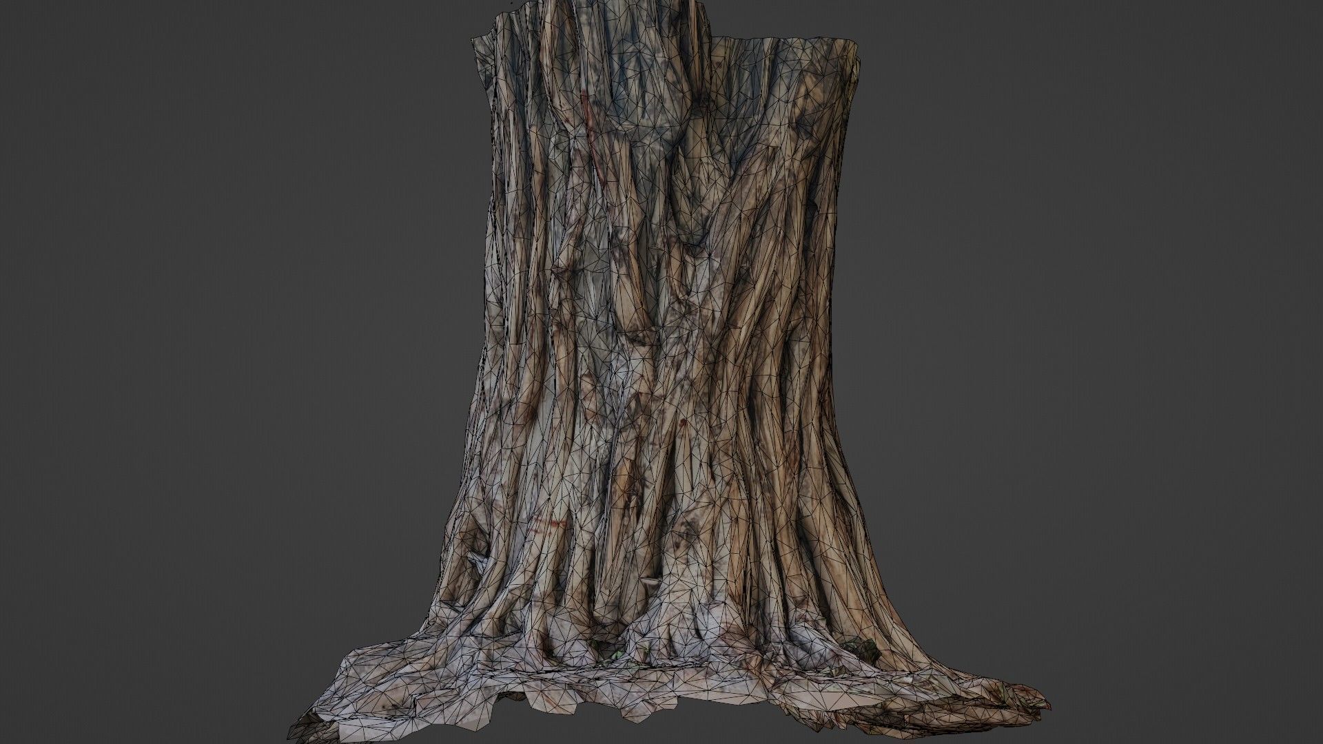 Tree Trunk Low-poly 3D model_2