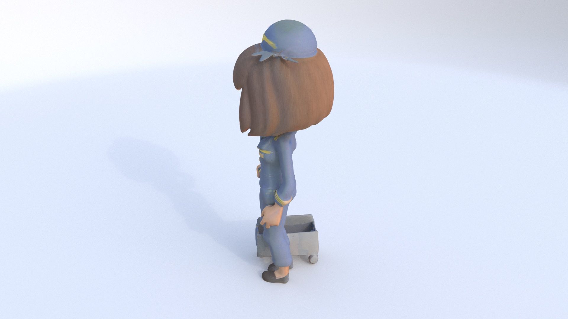 Flight Attendant female 3D model_2