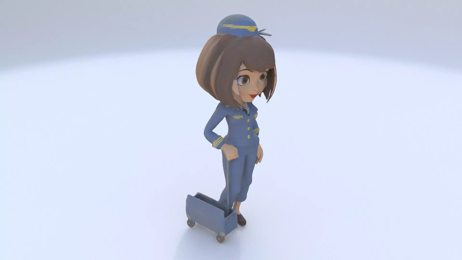 Flight Attendant female 3D model_0