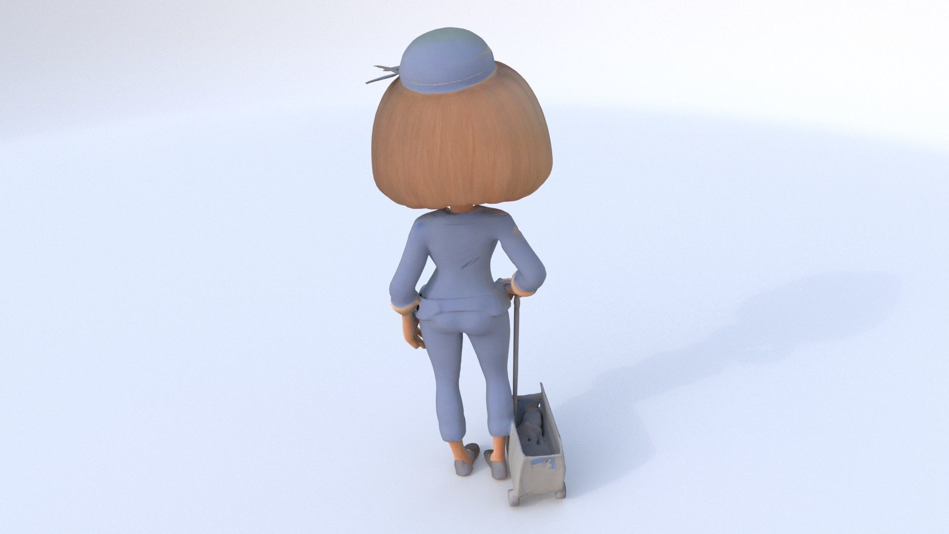 Flight Attendant female 3D model_4