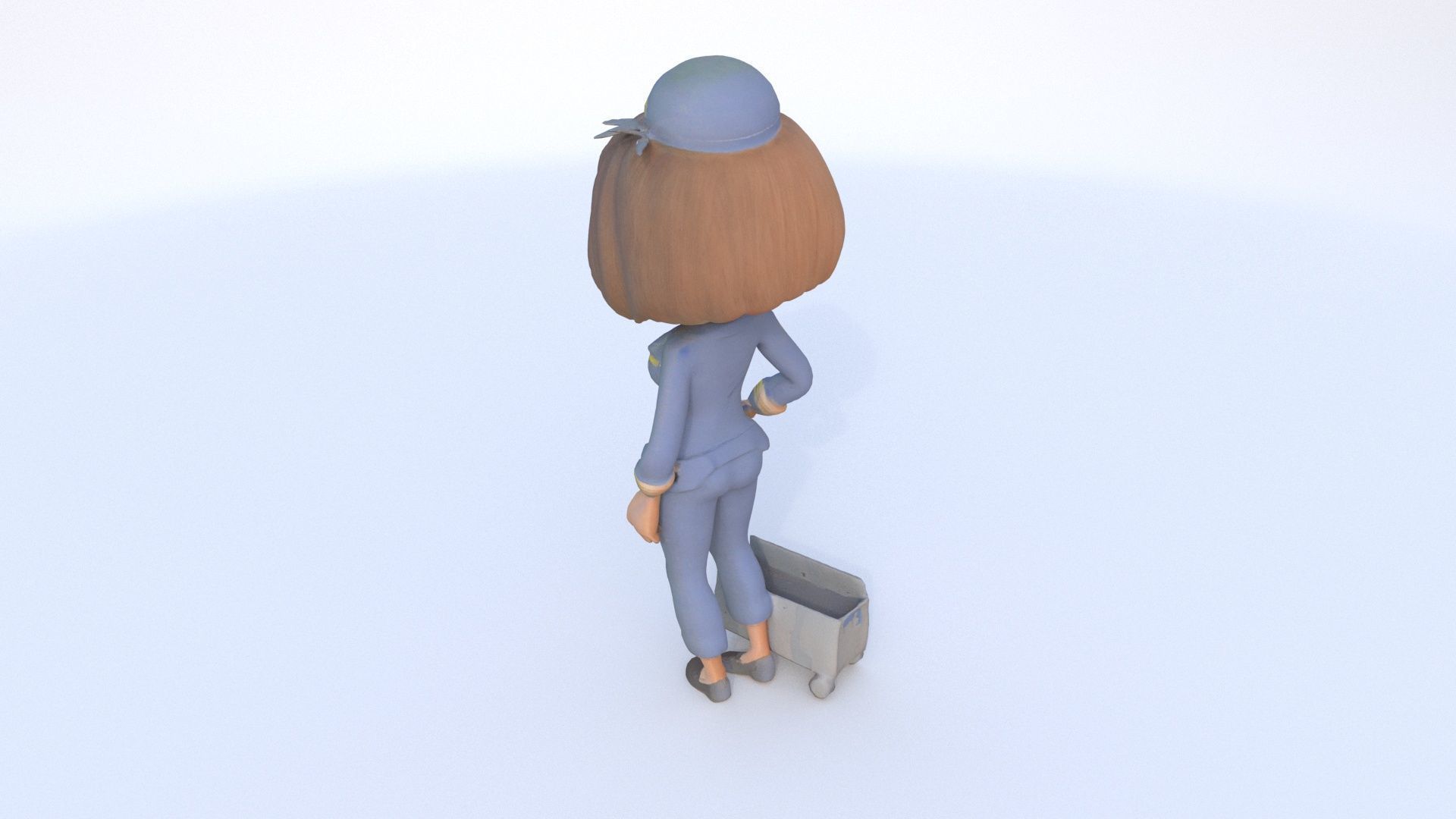 Flight Attendant female 3D model_3