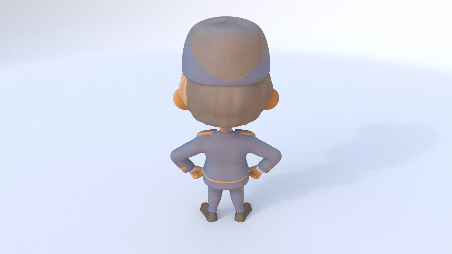 Flight Attendant male 3D model_4