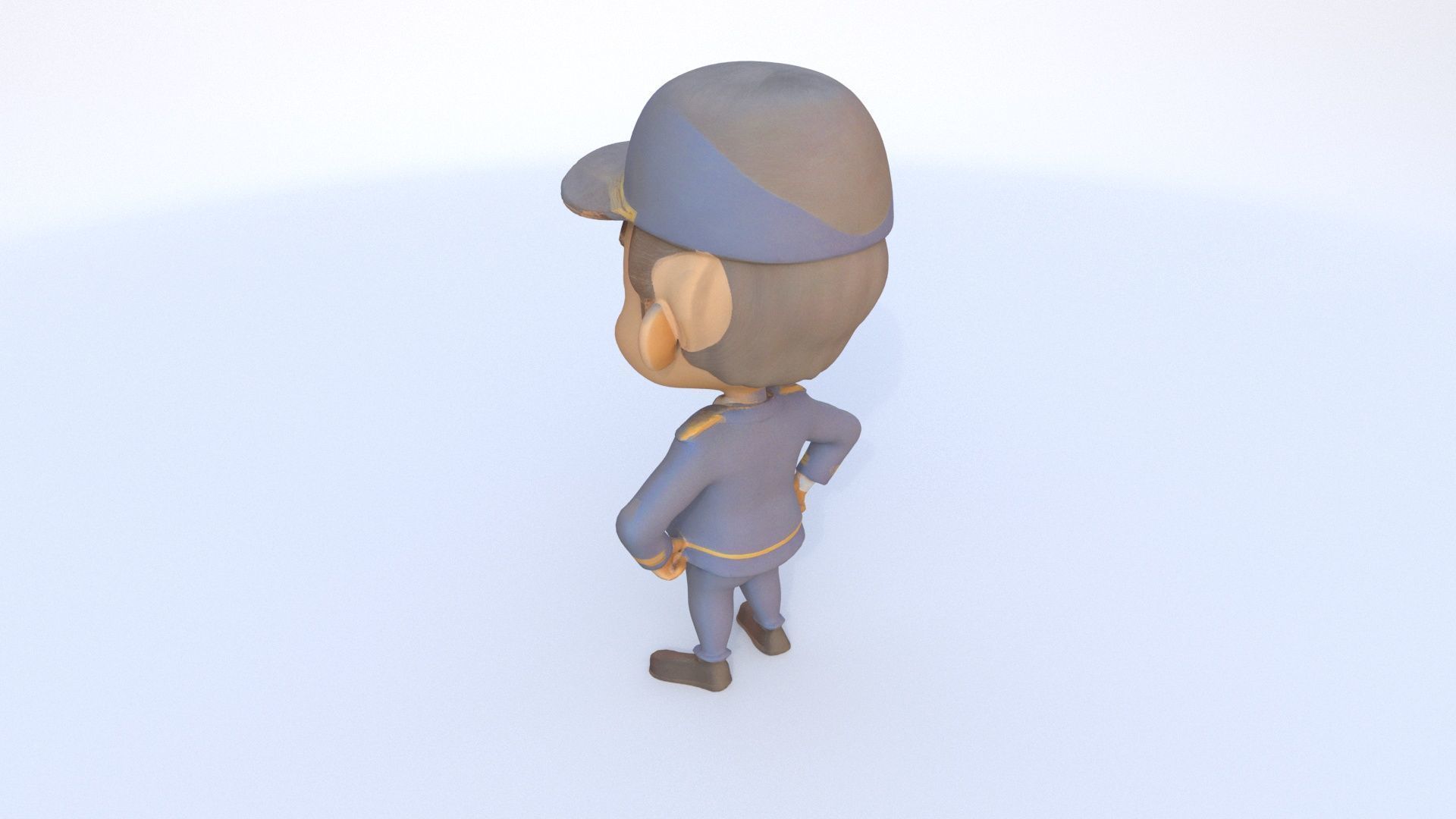 Flight Attendant male 3D model_3