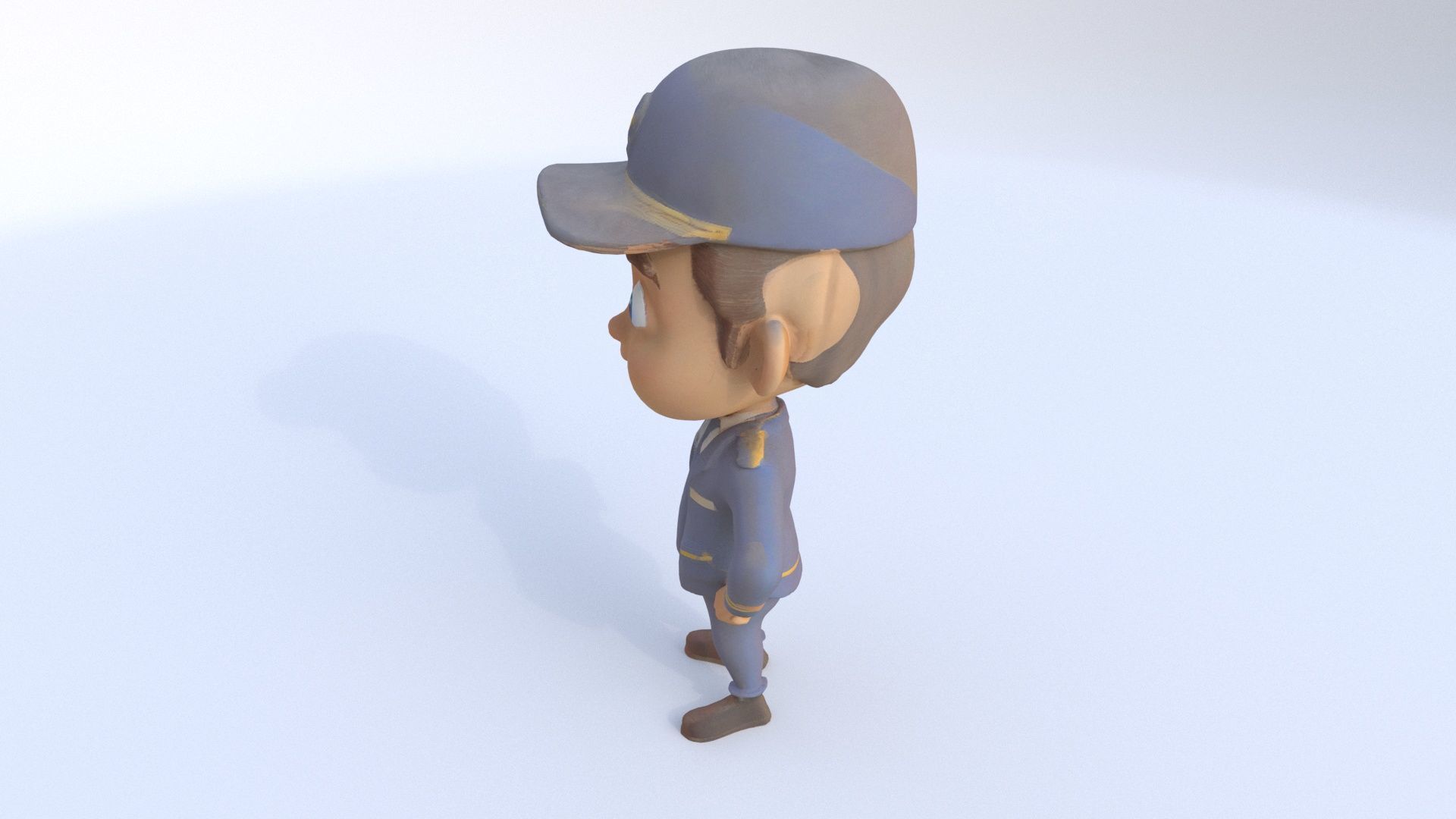 Flight Attendant male 3D model_2