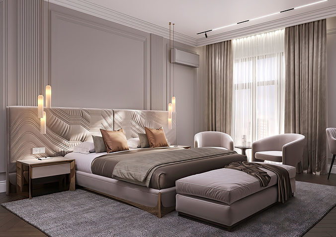 Neo Classic Bedroom 3D model
