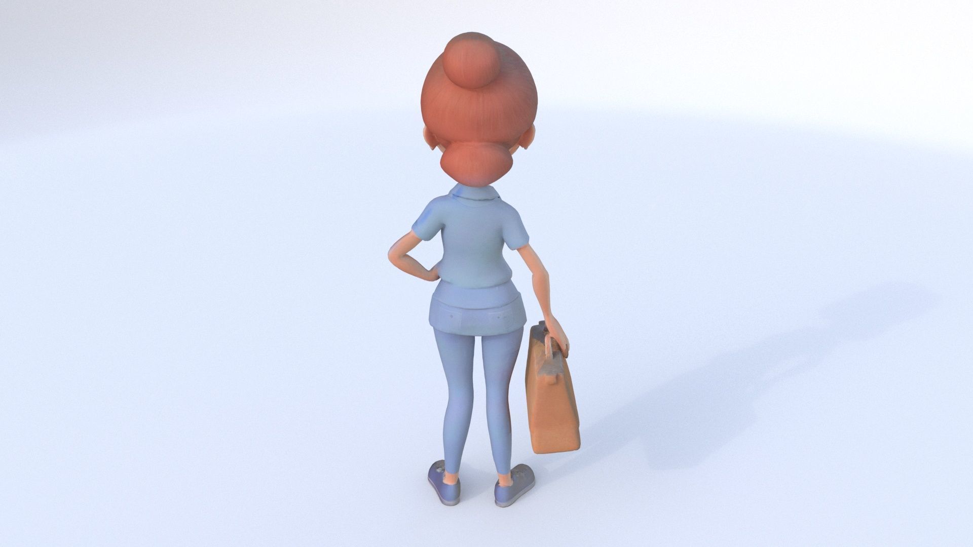 Retail Store Employee female 3D model_4