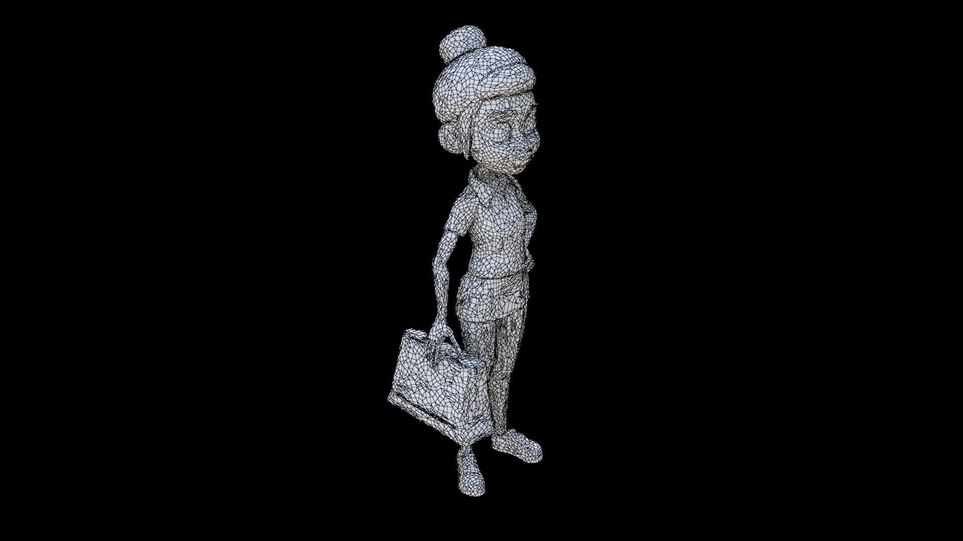 Retail Store Employee female 3D model_5