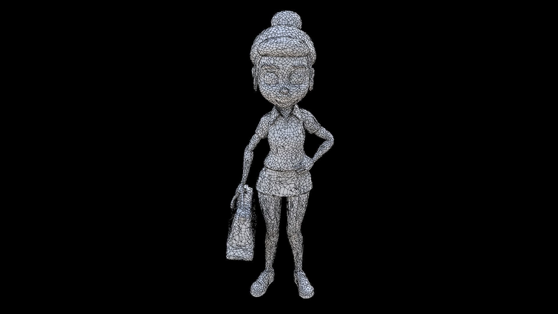 Retail Store Employee female 3D model_6