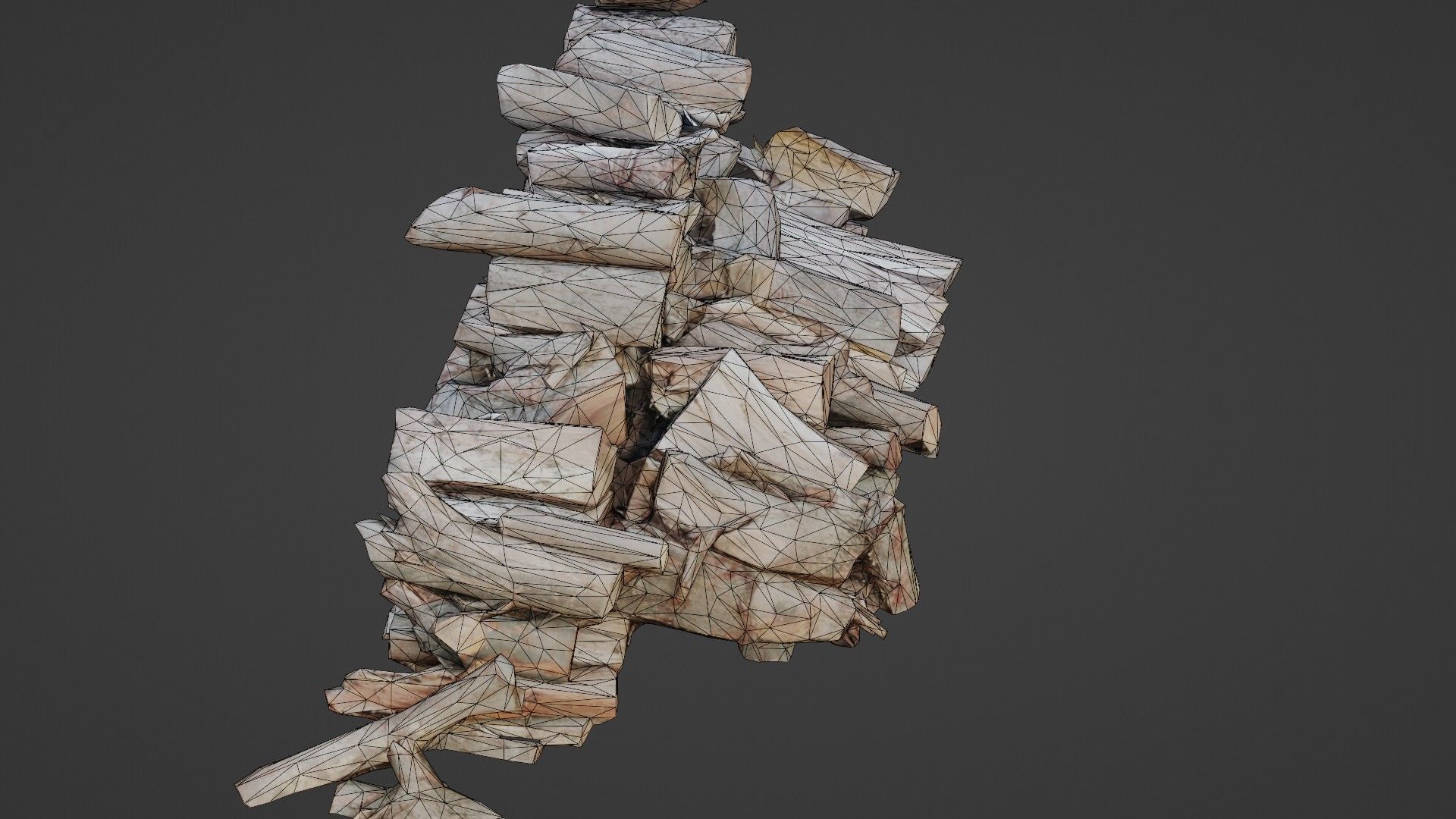 Logs Stack Low-poly 3D model_2