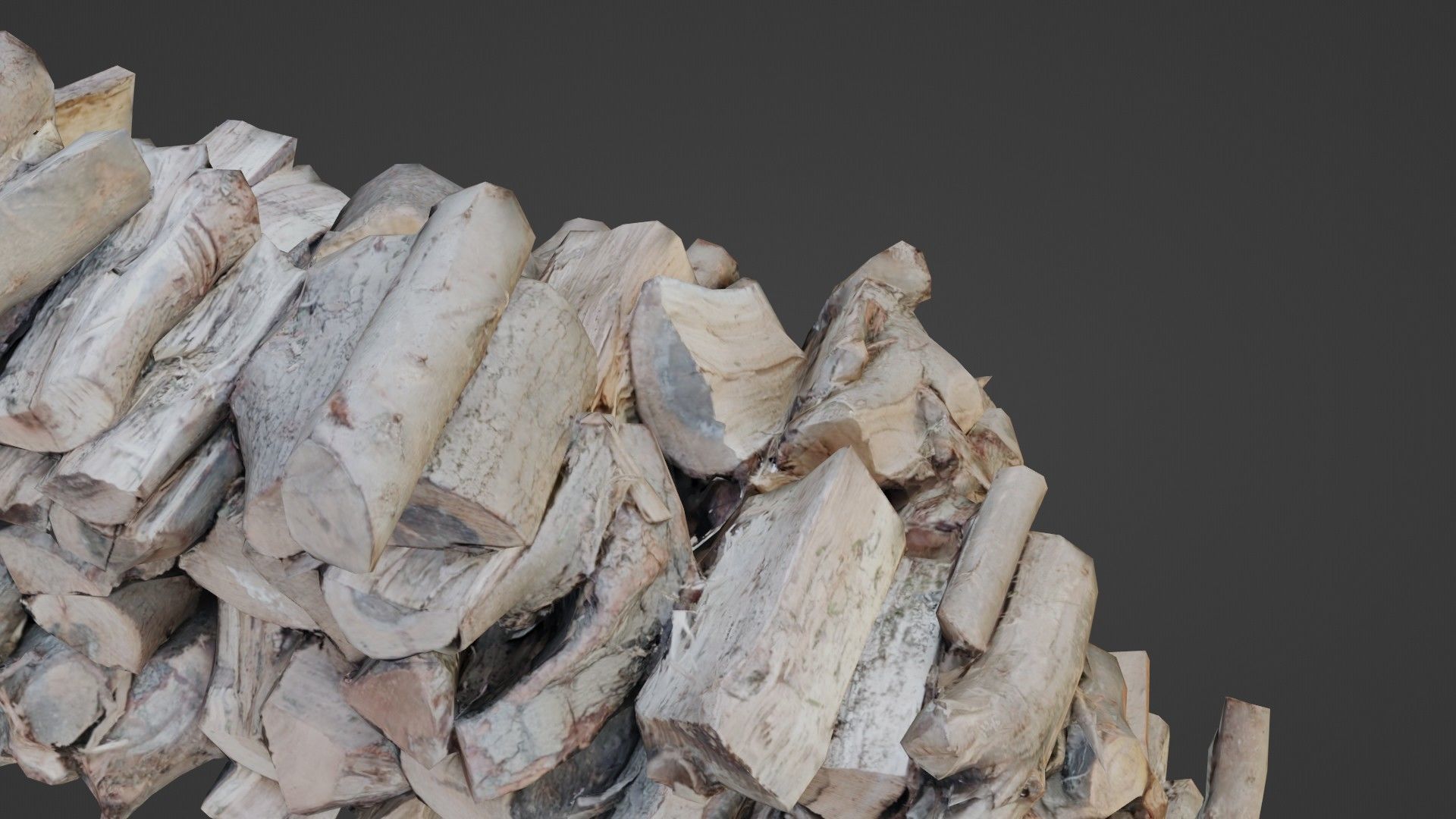 Logs Stack Low-poly 3D model_6