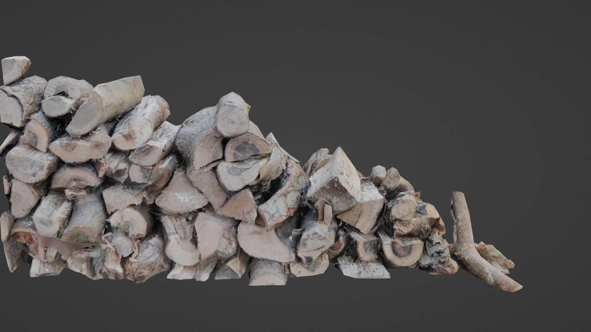 Logs Stack Low-poly 3D model_5