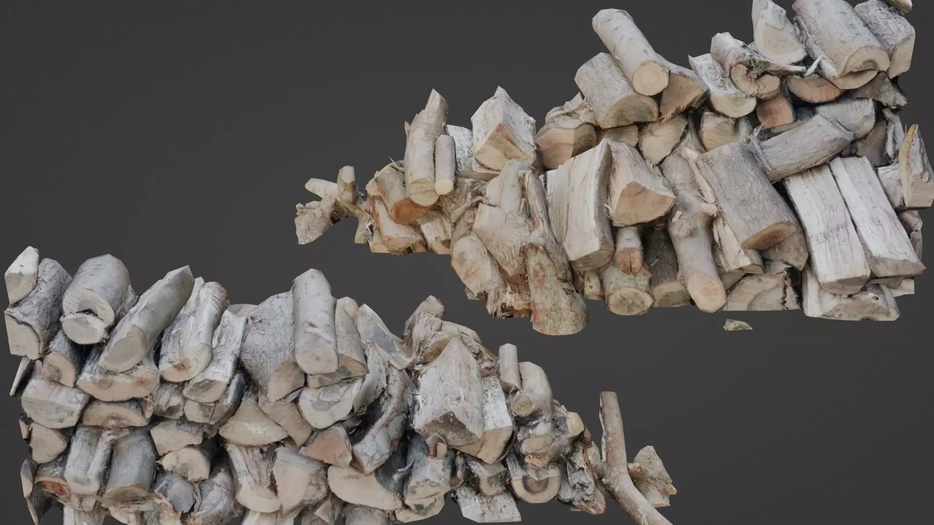 Logs Stack Low-poly 3D model_0