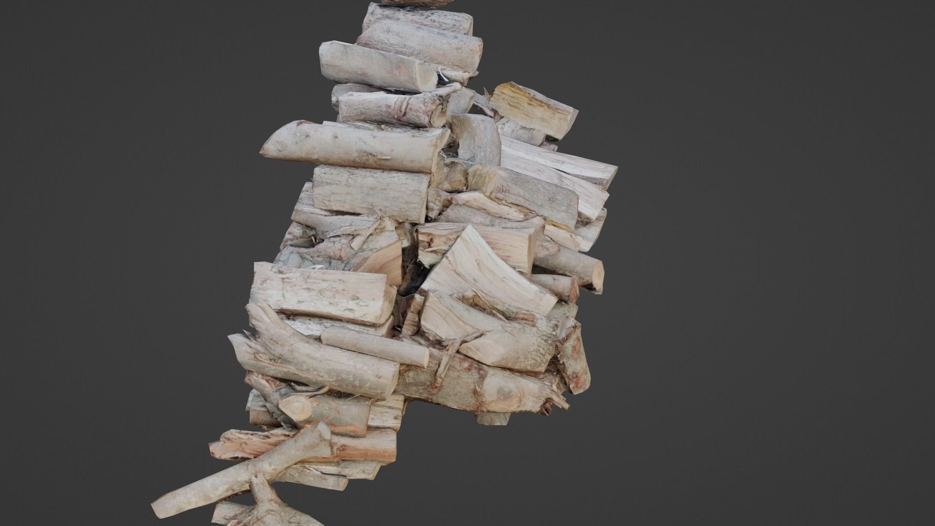 Logs Stack Low-poly 3D model_1