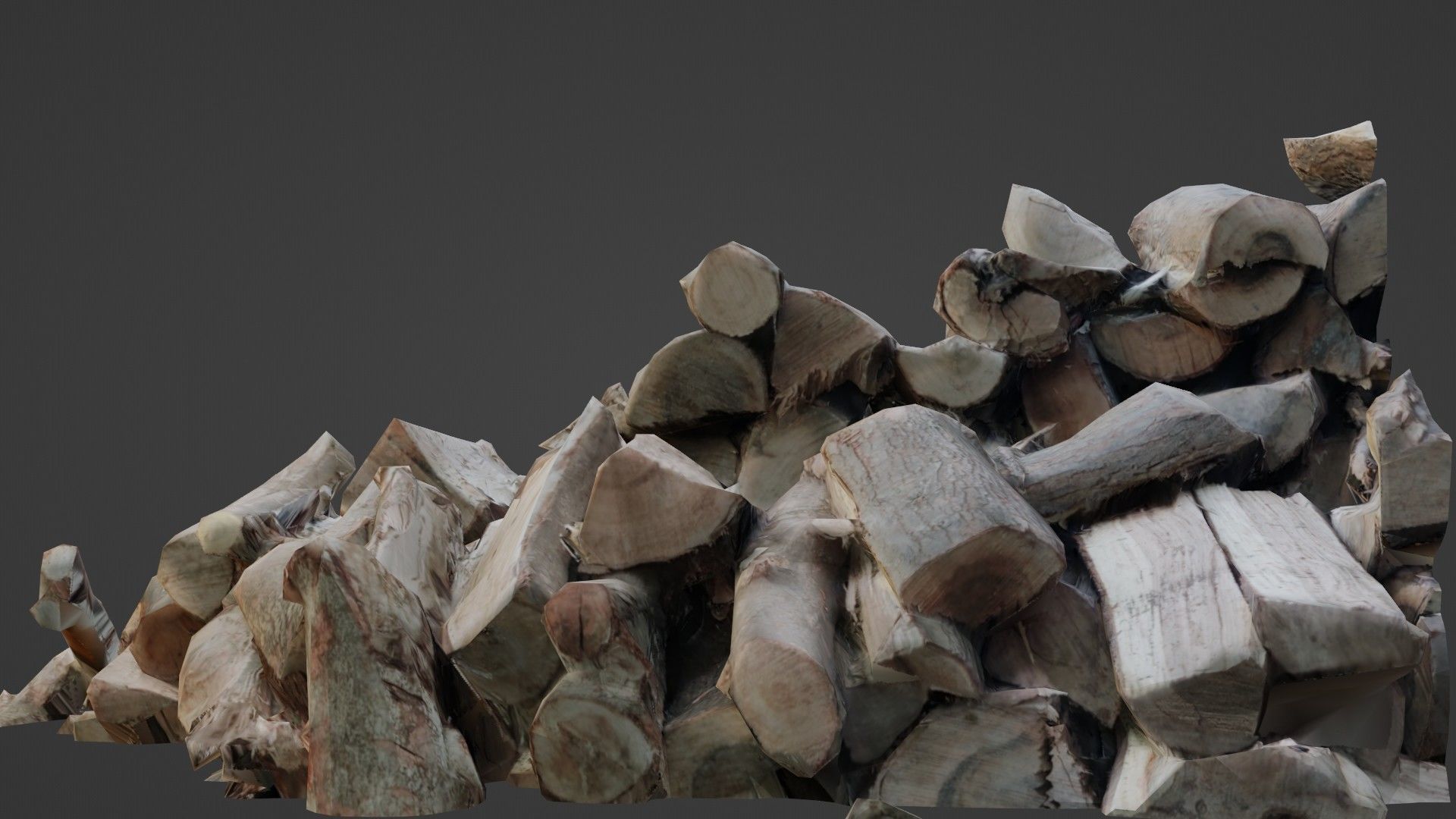 Logs Stack Low-poly 3D model_7
