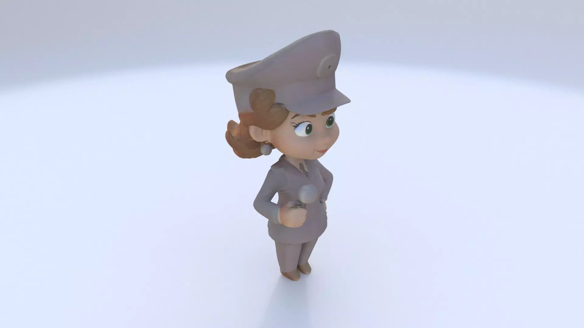 Train Conductor female 3D model