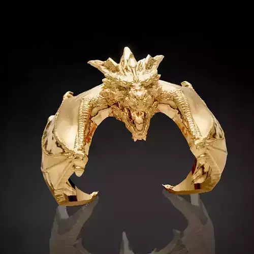 Dragon ring silver gold printable 3d jewelry model
